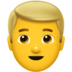 苹果系统里的男：金发emoji表情