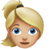 苹果系统里的女性：中浅肤色，金发emoji表情