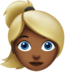 苹果系统里的女性：中深色肤色，金发emoji表情