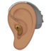 苹果系统里的带助听器的耳朵：中等肤色emoji表情