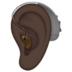 苹果系统里的带助听器的耳朵：深色肤色emoji表情