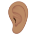 苹果系统里的耳朵：中等肤色emoji表情