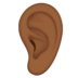 苹果系统里的耳朵：中黑肤色emoji表情