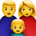 苹果系统里的家庭：男人，女人，男孩emoji表情