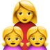 苹果系统里的家庭：女人，女孩，女孩emoji表情