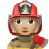苹果系统里的女消防员：中浅肤色emoji表情