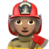 苹果系统里的女消防员：中等肤色emoji表情