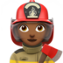 苹果系统里的女消防员：中黑肤色emoji表情