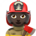 苹果系统里的女消防员：深色肤色emoji表情