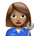 苹果系统里的女机械工：中等肤色emoji表情