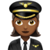 苹果系统里的女飞行员：中等深色肤色emoji表情