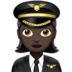 苹果系统里的女飞行员：深色肤色emoji表情