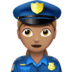 苹果系统里的女警官：中等肤色emoji表情