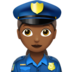 苹果系统里的女警官：中黑肤色emoji表情