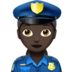 苹果系统里的女警官：深色肤色emoji表情