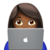 苹果系统里的女工程师：中黑肤色emoji表情