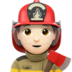 苹果系统里的消防员：浅肤色emoji表情