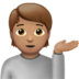 苹果系统里的单手举起的人：中等肤色emoji表情