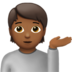 苹果系统里的单手举起的人：中黑肤色emoji表情