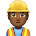 苹果系统里的男施工员：中黑肤色emoji表情