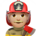 苹果系统里的男消防员：中浅肤色emoji表情