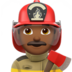 苹果系统里的男消防员：中黑肤色emoji表情