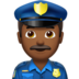 苹果系统里的男警官：中黑肤色emoji表情
