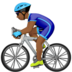 苹果系统里的男子自行车运动：中等深色肤色emoji表情