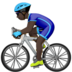苹果系统里的男子自行车运动：深色肤色emoji表情