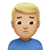 苹果系统里的男人皱眉：中等浅肤色emoji表情
