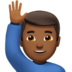 苹果系统里的举手的男人：中黑肤色emoji表情