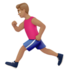 苹果系统里的男子跑步：中等肤色emoji表情