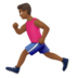 苹果系统里的男子跑步：中黑肤色emoji表情