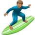 苹果系统里的男子冲浪：中等肤色emoji表情