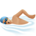 苹果系统里的男子游泳：中浅肤色emoji表情
