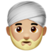 苹果系统里的戴头巾的男士：中等浅肤色emoji表情