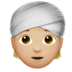 苹果系统里的戴头巾者：中等浅肤色emoji表情