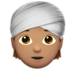 苹果系统里的戴头巾者：中等肤色emoji表情
