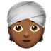 苹果系统里的戴头巾的人：中等深色肤色emoji表情