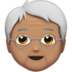 苹果系统里的老年人：中等肤色emoji表情