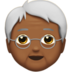 苹果系统里的老年人：中暗肤色emoji表情