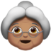 苹果系统里的老妇人：中等肤色emoji表情
