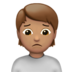 苹果系统里的人皱眉：中等肤色emoji表情