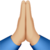 苹果系统里的双手合十、祈祷的手：中等浅肤色emoji表情