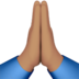苹果系统里的双手合十、祈祷的手：中等肤色emoji表情
