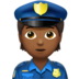 苹果系统里的警官：中黑肤色emoji表情
