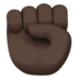 苹果系统里的举起的拳头：黑肤色emoji表情