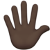 苹果系统里的手指张开的手：深色肤色emoji表情