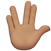 苹果系统里的手指分开的手礼：中等肤色emoji表情