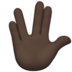苹果系统里的手指分开的手礼：深色肤色emoji表情